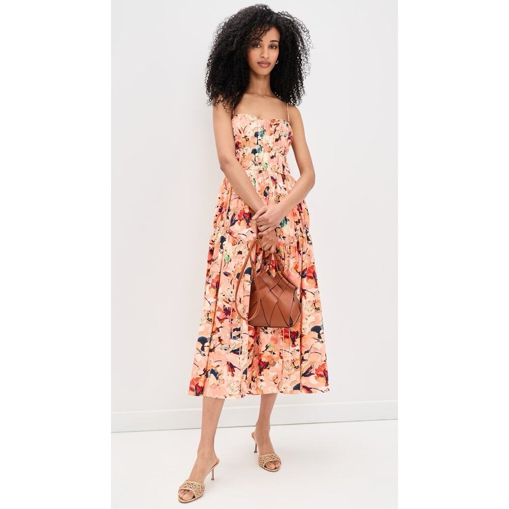 Ulla Johnson Vidri Floral Tiered Cotton Dress Camellia Size 10 Medium - Picture 3 of 14